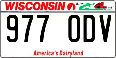 WI license plate 977ODV