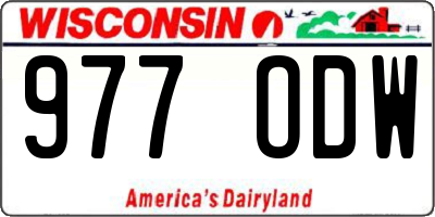 WI license plate 977ODW