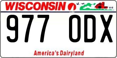 WI license plate 977ODX