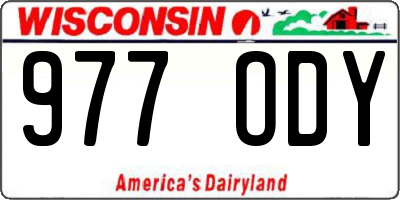 WI license plate 977ODY
