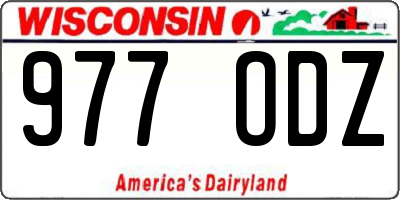 WI license plate 977ODZ