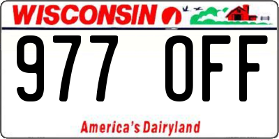 WI license plate 977OFF
