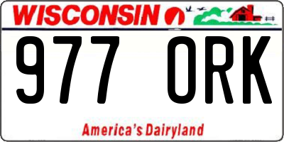 WI license plate 977ORK