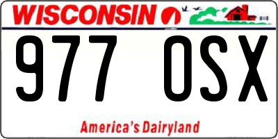 WI license plate 977OSX