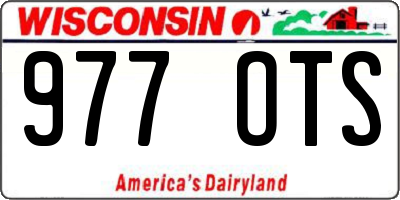 WI license plate 977OTS