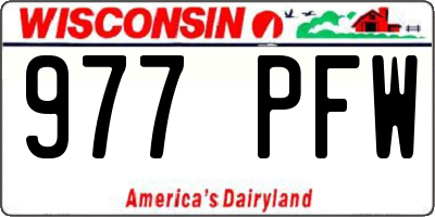 WI license plate 977PFW