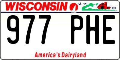 WI license plate 977PHE