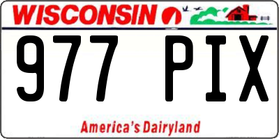 WI license plate 977PIX