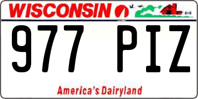 WI license plate 977PIZ