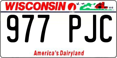WI license plate 977PJC