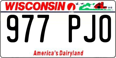 WI license plate 977PJO
