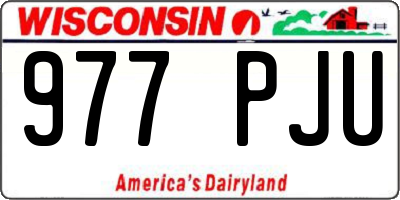 WI license plate 977PJU
