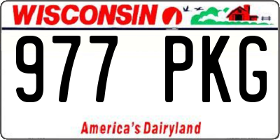 WI license plate 977PKG