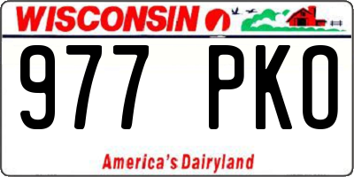 WI license plate 977PKO