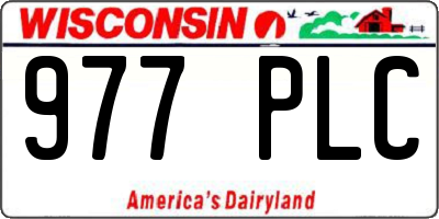 WI license plate 977PLC