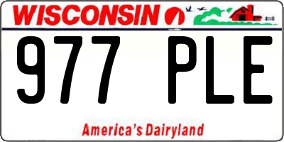 WI license plate 977PLE