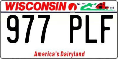 WI license plate 977PLF