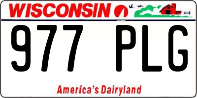 WI license plate 977PLG