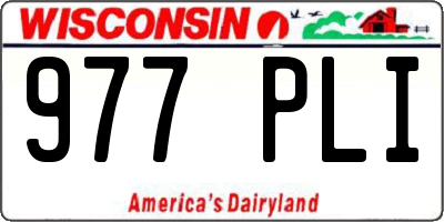WI license plate 977PLI