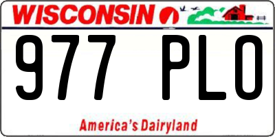 WI license plate 977PLO