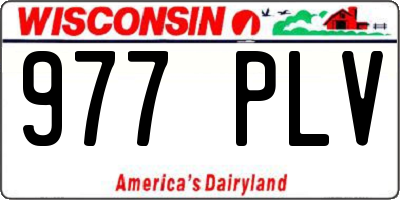 WI license plate 977PLV