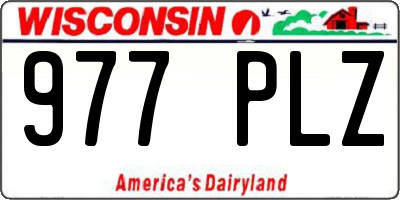 WI license plate 977PLZ