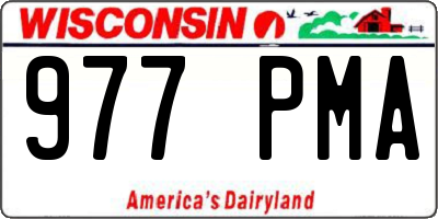 WI license plate 977PMA