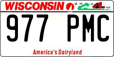 WI license plate 977PMC