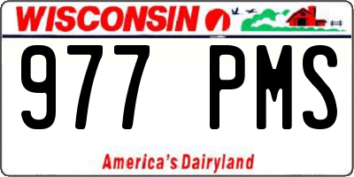 WI license plate 977PMS