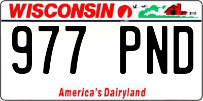 WI license plate 977PND