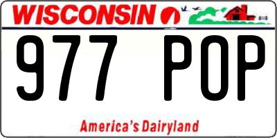 WI license plate 977POP
