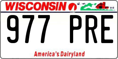 WI license plate 977PRE