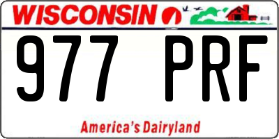 WI license plate 977PRF
