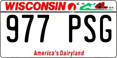 WI license plate 977PSG