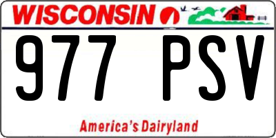 WI license plate 977PSV
