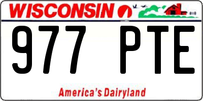 WI license plate 977PTE