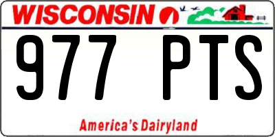 WI license plate 977PTS