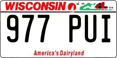 WI license plate 977PUI