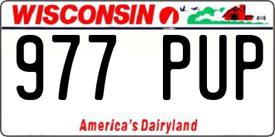 WI license plate 977PUP