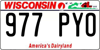 WI license plate 977PYO