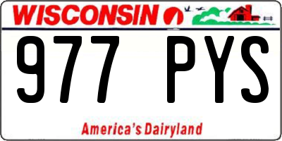 WI license plate 977PYS