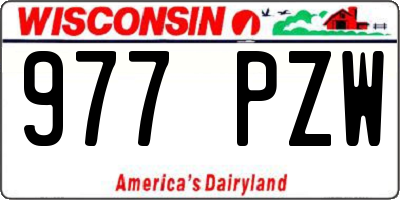 WI license plate 977PZW