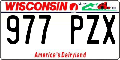 WI license plate 977PZX