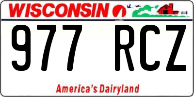 WI license plate 977RCZ