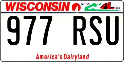 WI license plate 977RSU