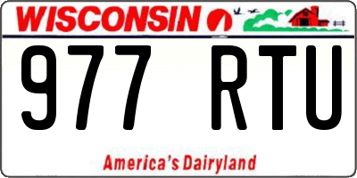 WI license plate 977RTU