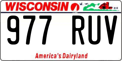 WI license plate 977RUV