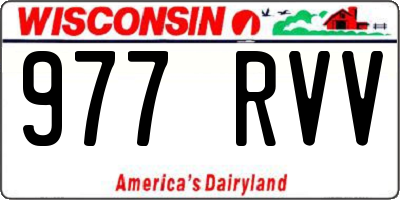 WI license plate 977RVV