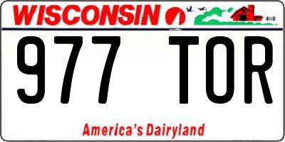WI license plate 977TOR