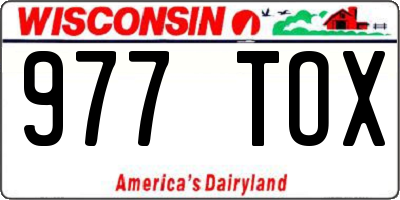 WI license plate 977TOX